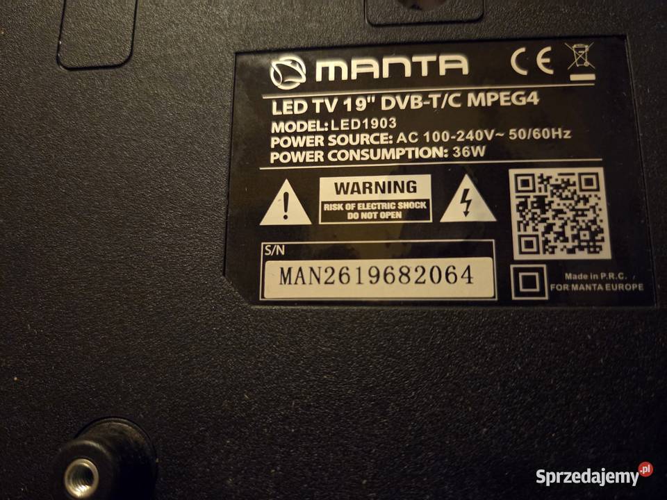 Telewizor Manta LED TV 19 DVBTC MPEG4 LED Wrocław