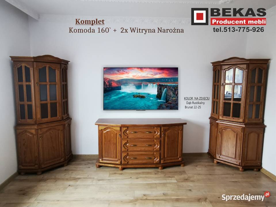 Promocja Komoda Witryna Narożna Komplet Mebli Kredensy i witryny Białogard