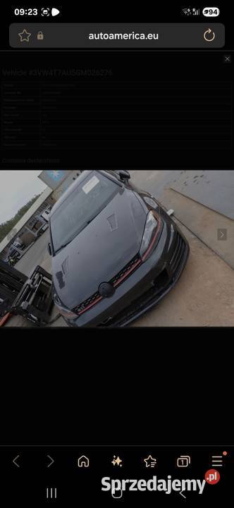 Golf VII GTI R maska z wlotami powietrza