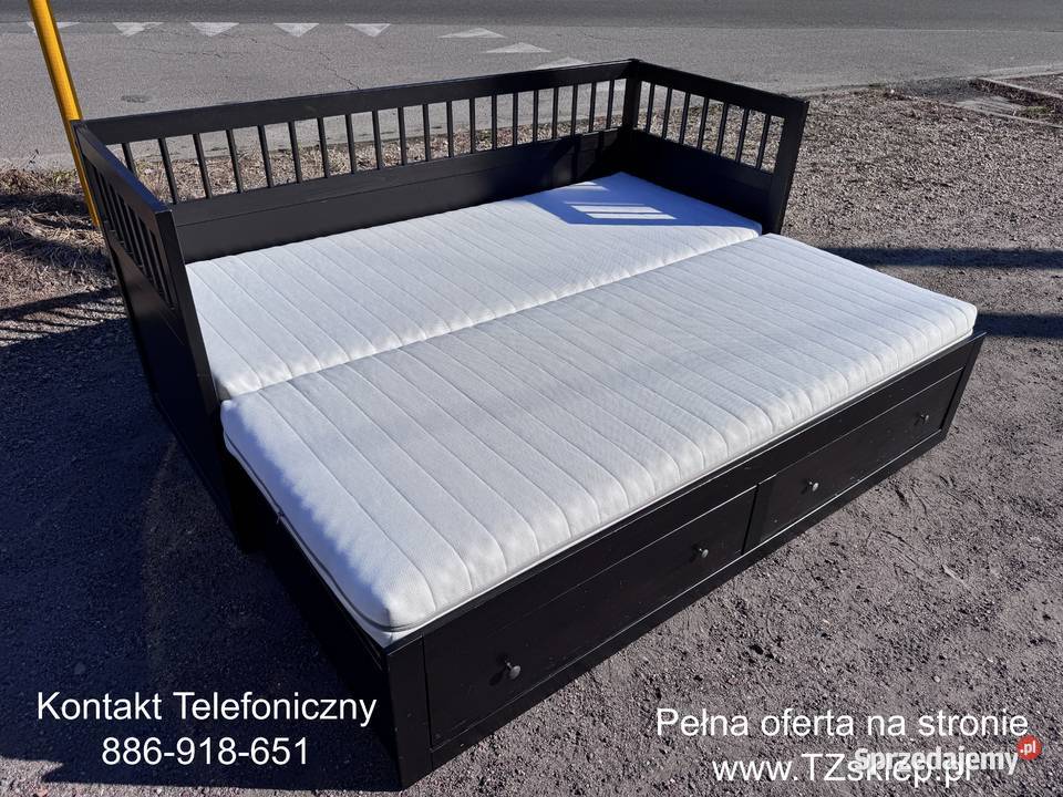 Łóżko leżanka IKEA HEMNES Lite drzewo 2 materace śląskie Rybnik