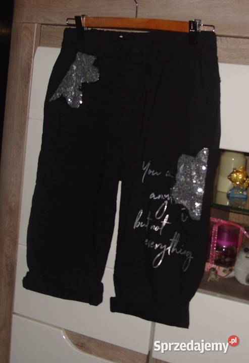 Gumowane spodenki rybaczki gnieciuchy cekiny r Rawicz