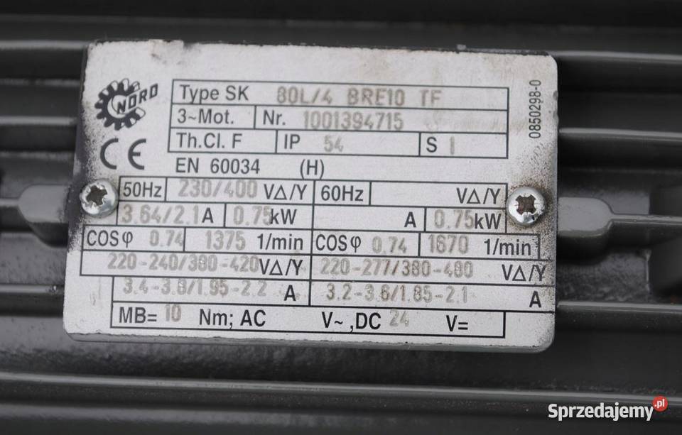 Motoreduktor 075kw 127obrmin Firmy NORD Pozostałe lubuskie Kargowa
