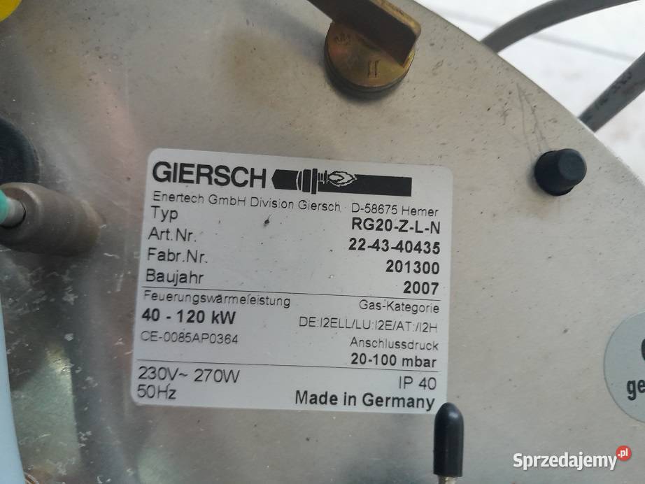 Palnik pieca Giersch R 620 ZLN Sieradz