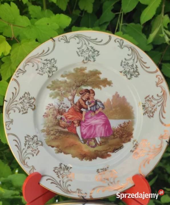 Vintage La Reine Limoges Porcelana Patera złoto Pabianice