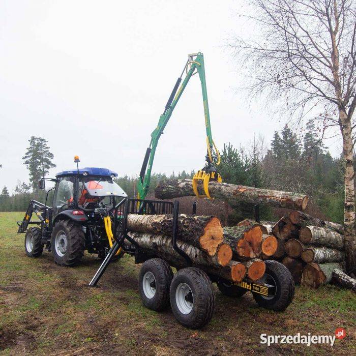 Przyczepa leśna 6 ton z żurawiem 47 m Zabrze
