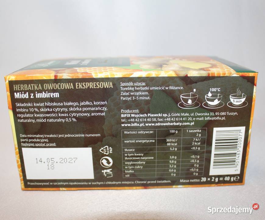Bifix herbata zimowa 20t miód z imbirem miodowa