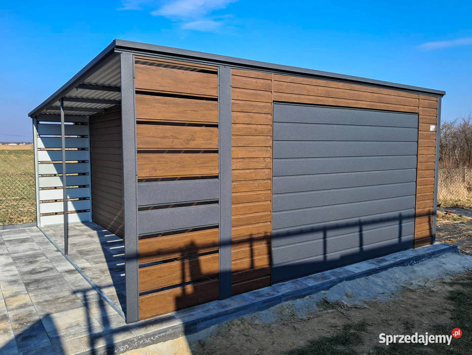 Garaż blaszany 45x6m wiata 1m Brama uchylna Malbork