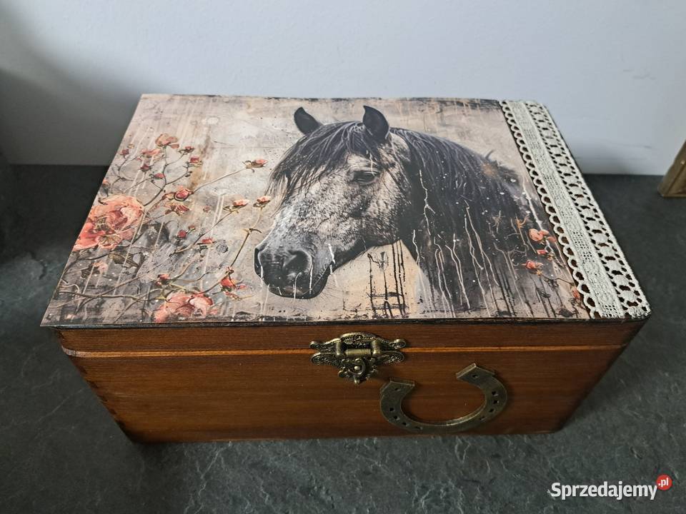 Kuferek z koniem decoupage podkowa pudełko Kędzierzyn-Koźle