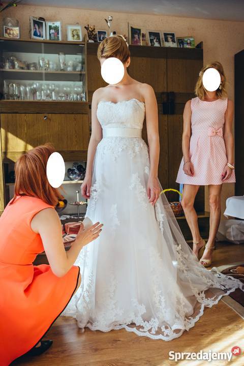 Piękna koronkowa suknia ślubna Luna Novias Poznań sprzedam