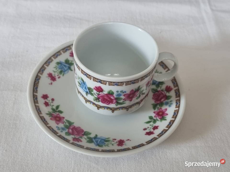 Chiński porcelanowy serwis do kawy zdobiony lata Warszawa