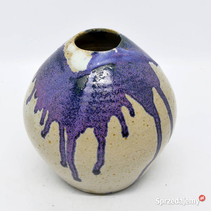 Ceramiczny wazon studyjny fioletowej ceramice Warszawa