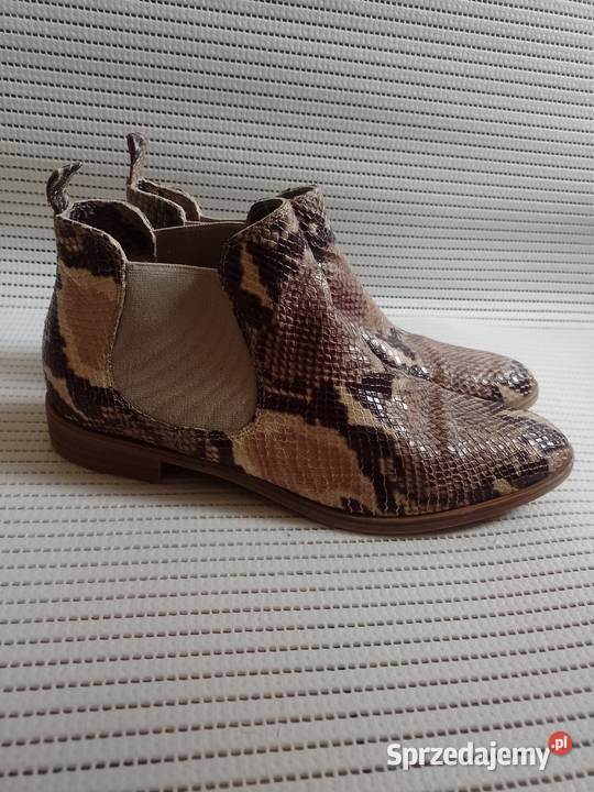 39 Real Leather Skórzane botki sztyblety z
