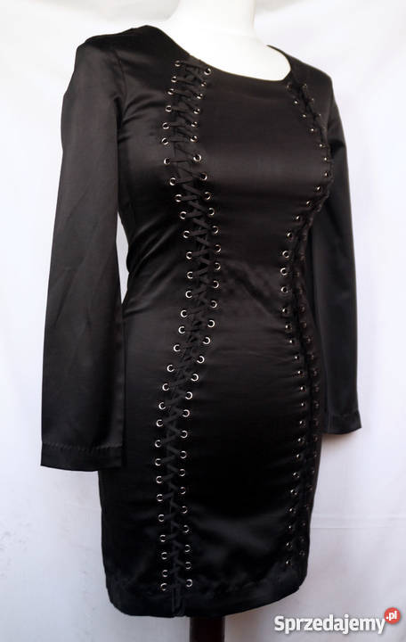 Sznurowana sukienka HM satynowa goth gorset H&M kujawsko-pomorskie Toruń