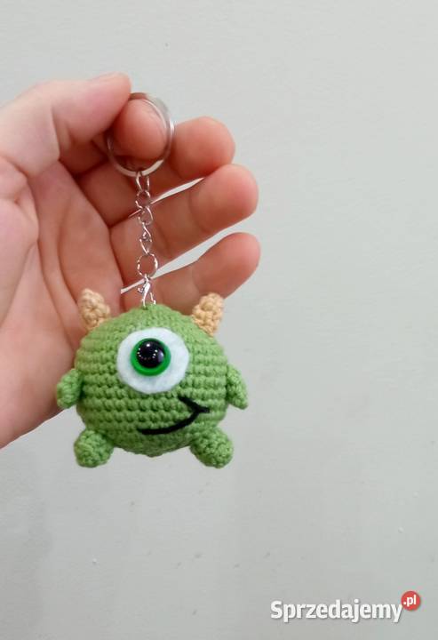 Mike Wazowski wykonany na szydełku brelok Rękodzieło Łask sprzedam