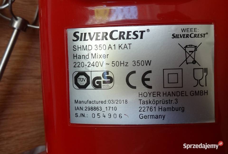 Mikser ręczny Silver Crest SHDM 350 A1 KAT Szczecin sprzedam
