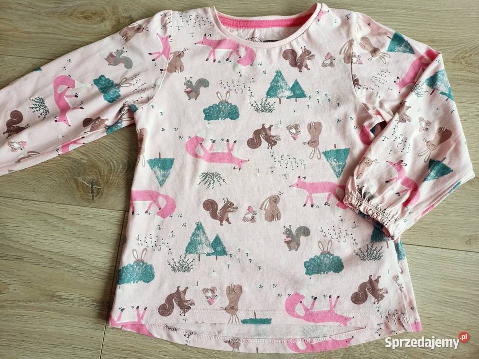 Bluzka koszulka dziewczęca na długi rękaw różowa Odzież