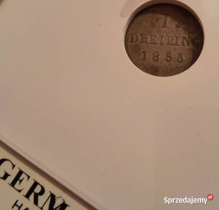 1 Dreiling 1855 Hamburg moneta srebrna Czersk