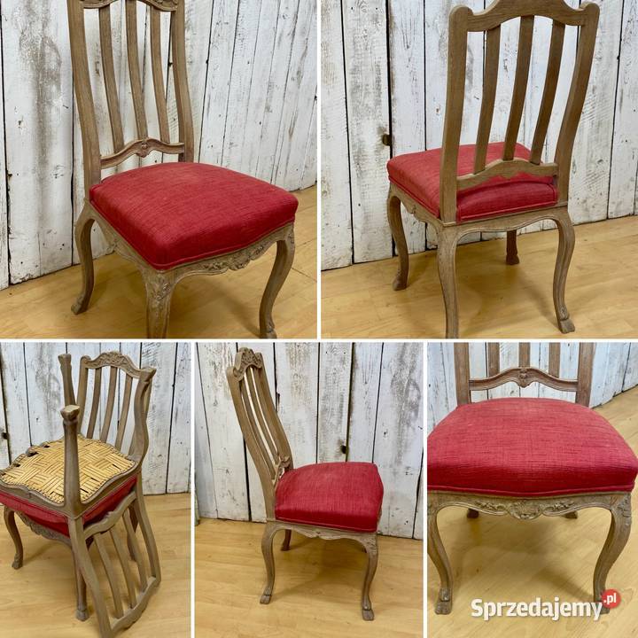 Zestaw odnowiony potężny stół dębowy 8 krzeseł