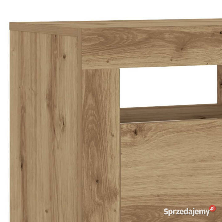 Szafka pod TV z oświetleniem LED dąb artisan