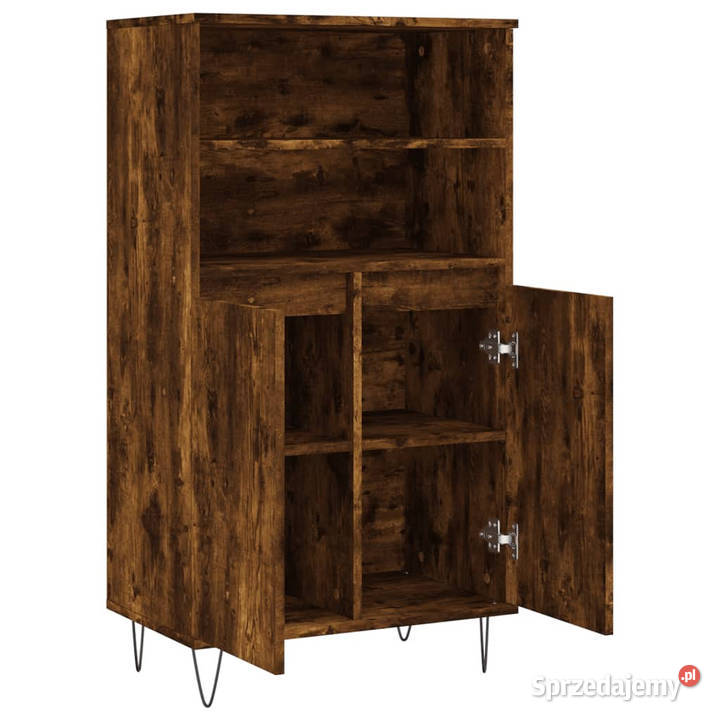 Wysoka szafka przydymiony dąb 60x36x110 WM831489 Warszawa
