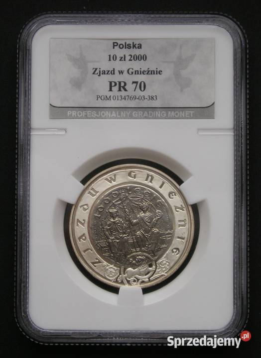 Polska 10 złotych 2000 SREBRO Zjazd w Gnieźnie Numizmatyka Łódź