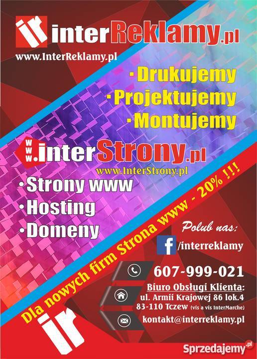 INTER Reklamy wizytówki ulotki naklejki LED Usługi reklamowe Tczew