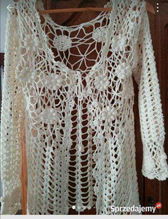 Śliczne białe wdzianko szydelkowe robione na Rozmiar 42(XL) Tychy