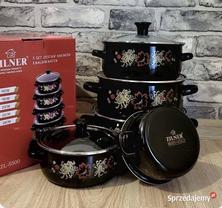 Promocja Garnki emaliowane czarne Zabrze