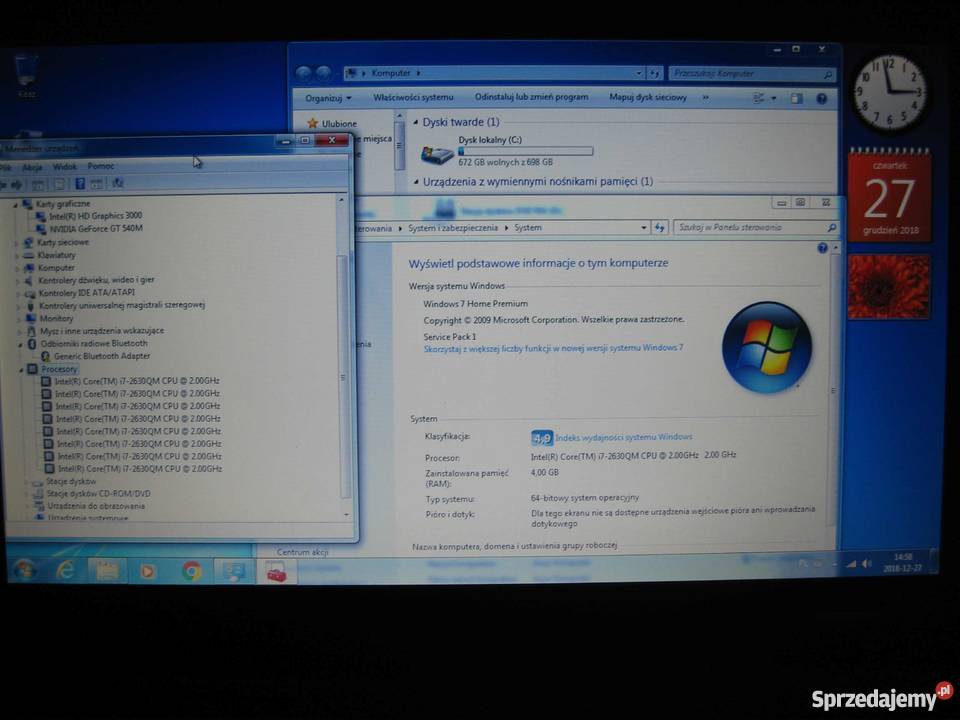Laptop asus I 7 8x2ghz do gier dwie karty Dodatkowe wyjście VGA Częstochowa