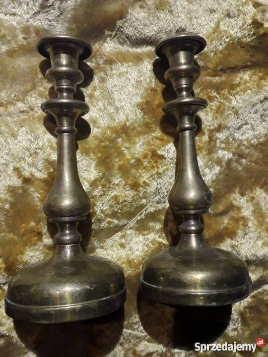 Mosiężne świeczniki przełom XIXXX w Antyki małopolskie