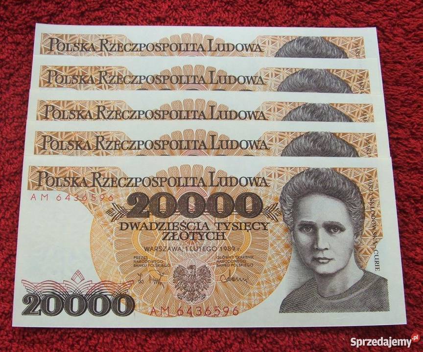 POLSKA PRL 20000 MARIA CURIESKŁODOWSKA Banknot Katowice