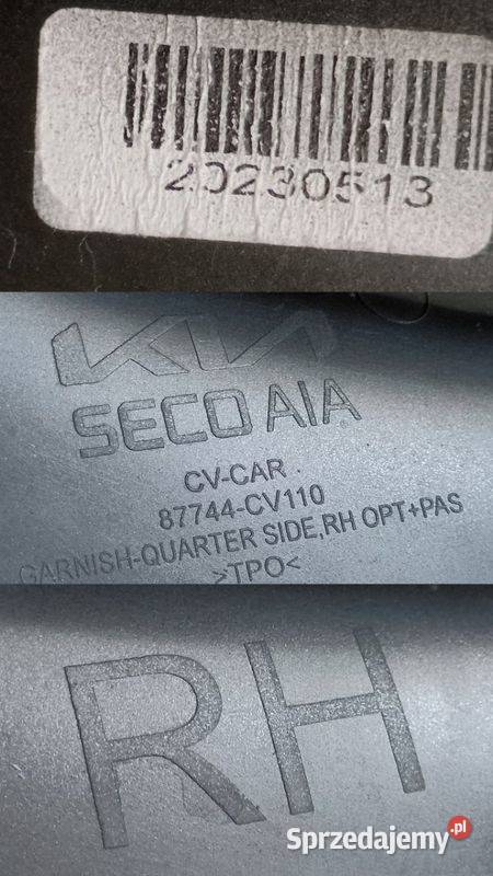KIA EV6 21 LISTWA BŁOTNIKA PRAWY TYŁ 87744CV110 Pleszew sprzedam