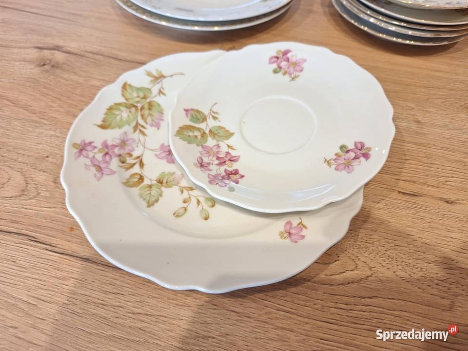 Zestaw porcelana Krautheim talerzyk i podstawek Braniewo