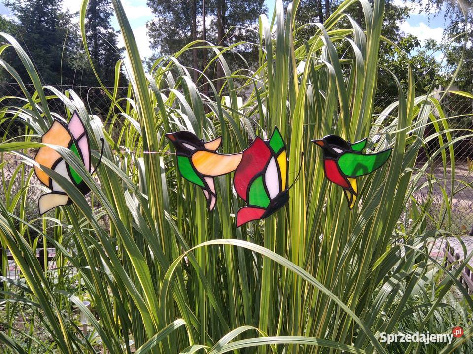 Witraż motylki i ptaszki zawieszki witrażowe 4