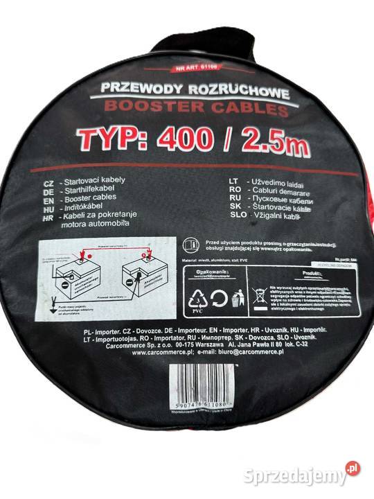 Kable rozruchowe Carcommerce 61108 400 A 25 m warmińsko-mazurskie Elbląg