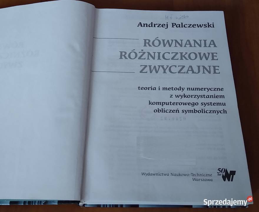 Równania różniczkowe zwyczajne teoria i metody sprzedam