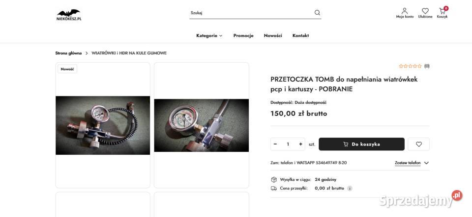 PRZETOCZKA TOMB do napełniania wiatrówkek pcp i