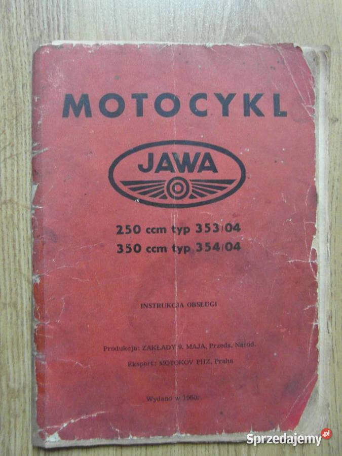 jawa 250 typ 353 jawa 350 typ 354 instrukcja uszkodzony Poznań