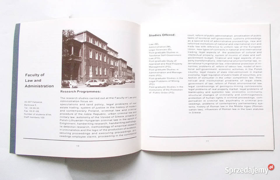 University of Silesia książka broszura śląskie Sosnowiec sprzedam