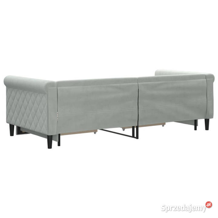 Sofa rozsuwana z szufladami jasnoszara aksamit mazowieckie Warszawa