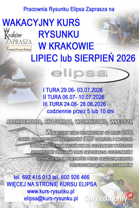 Wakacyjny Kurs Rysunku 2026 Nauka i korepetycje Kraków