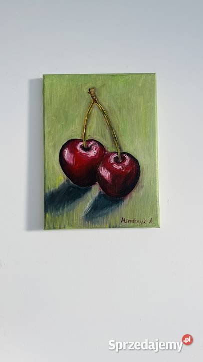 Oryginalny obraz olejny Wiśnie 1824 Świebodzin