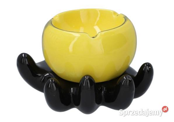 Żółta Ceramiczna Popielniczka Buźka Uśmiechnięta Ostrowy nad Okszą sprzedam