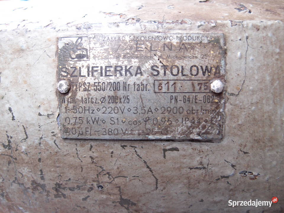 Solidna z dawnych lat PRLu szlifierka stołowa Elektryczne Łódź