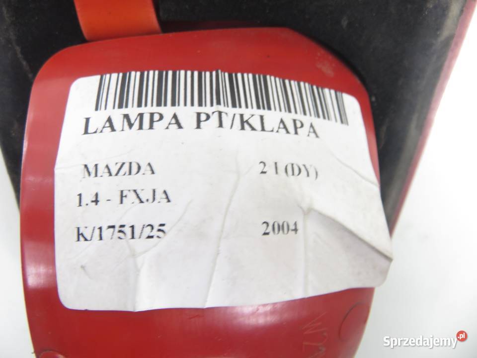 LAMPA PRAWA TYLNA KLAPA MAZDA 2 I DY 3M7113547AF Motoryzacja
