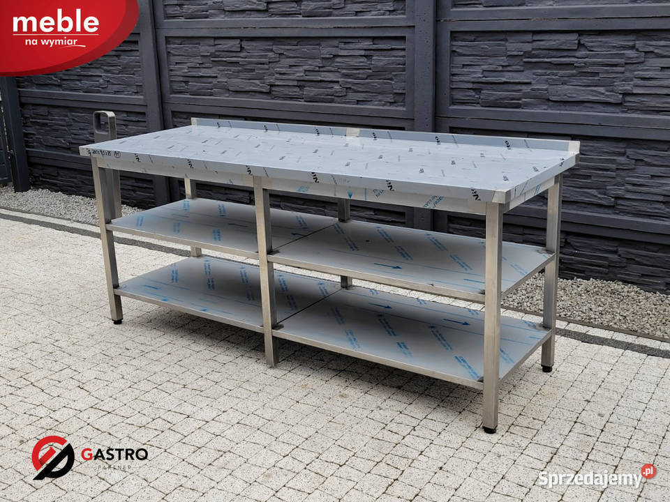Nowy stół gastronomiczny z 2 pólkami wym