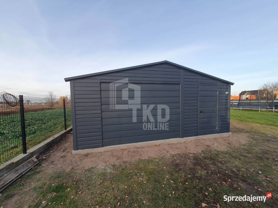 Garaż Blaszany 6x6 Brama drzwi okno Antracyt Busko-Zdrój
