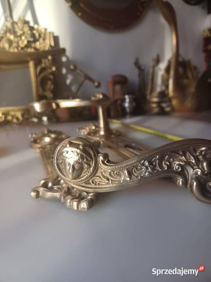 Komplet klamek dużych mosiężnych do drzwi Klamki i uchwyty Poznań