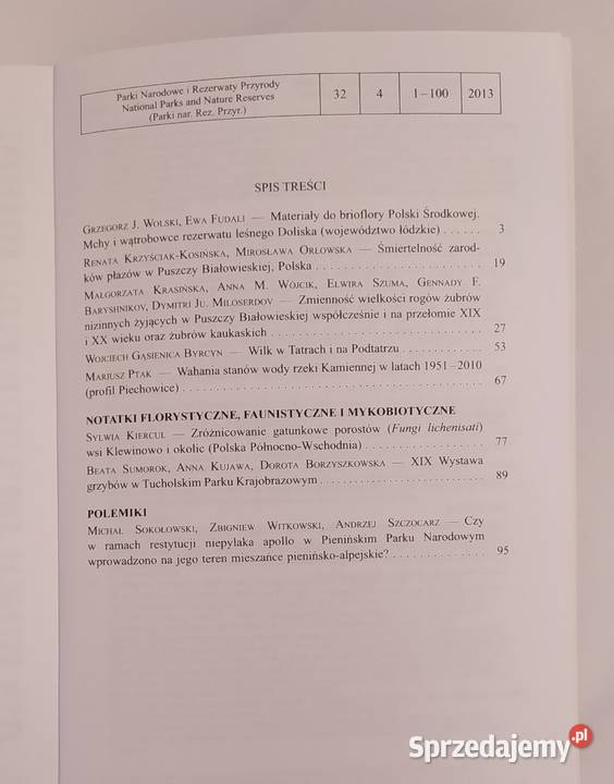 PARKI NARODOWE I REZERWATY PRZYRODY tom 32 4 Zwierzęta i przyroda podlaskie