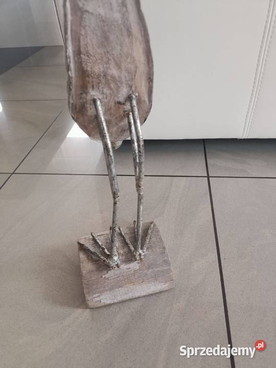 Dekoracja ogrodu ptak żuraw drewno metal Zamość